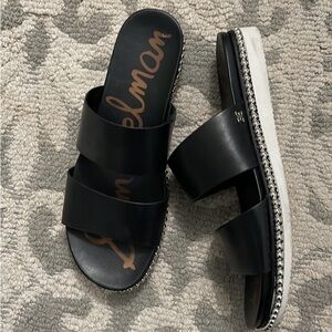Sam Edelman Black Strapped Studded Slides 9